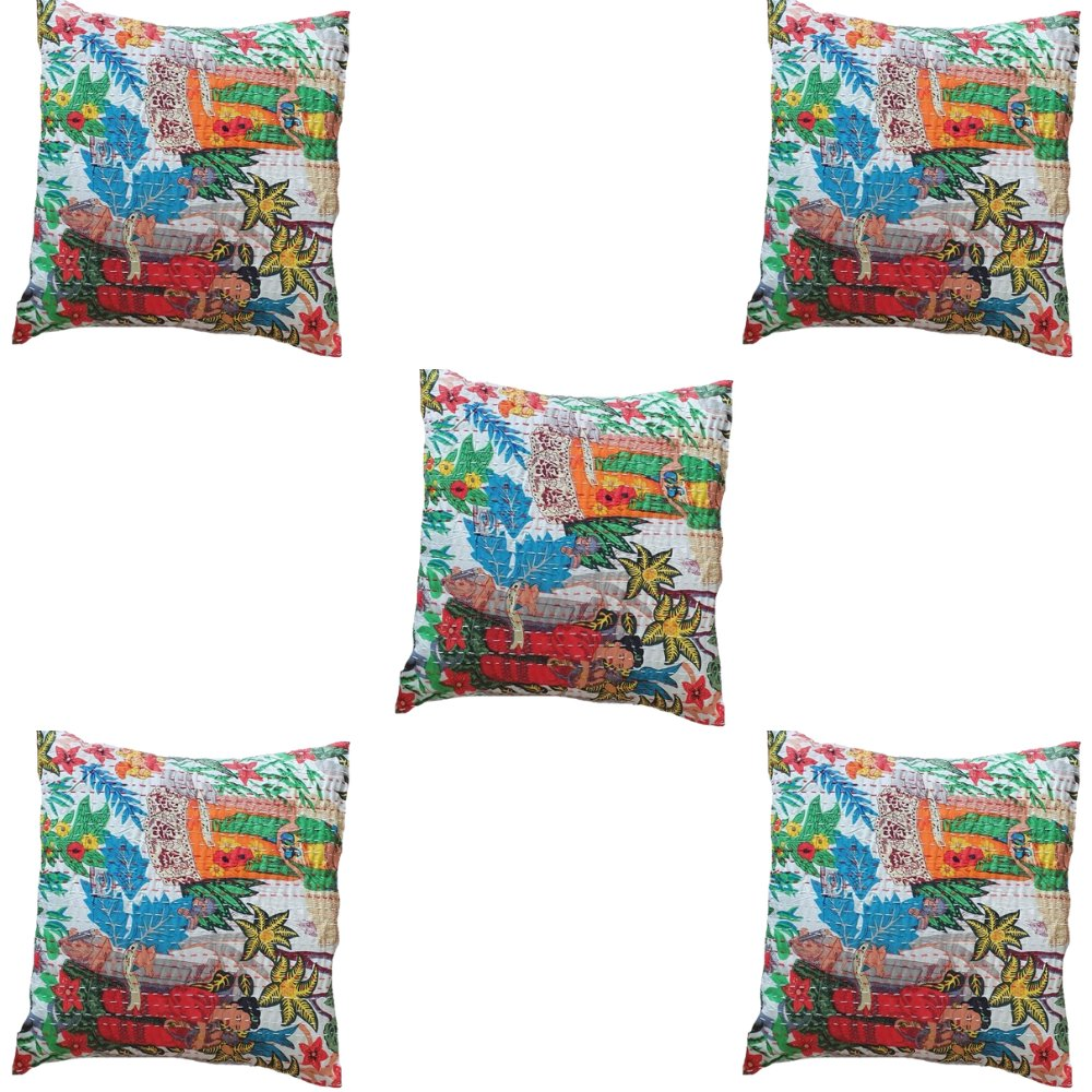 The Decor Nook Off White Base With Kimono Girls Print Cushion Cover | Grocsy