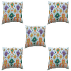 The Decor Nook Off White Base With Multi Colour Leaf Print Cushion Cover | Grocsy