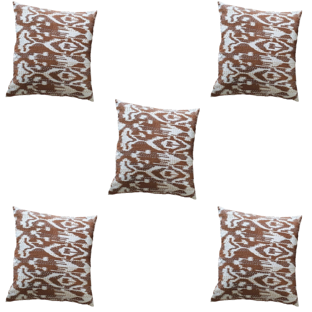 The Decor Nook Off White Base With Brown Print Cushion Cover | Grocsy