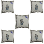 The Decor Nook Grey Floral Pattern With Grey Border Cushion Cover | Grocsy