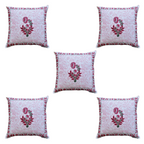 The Decor Nook Pink Chrysanthemum Print With Pink Border Cushion Cover | Grocsy