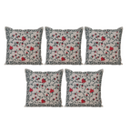 The Decor Nook Red Floral Print Cushion Cover | Grocsy