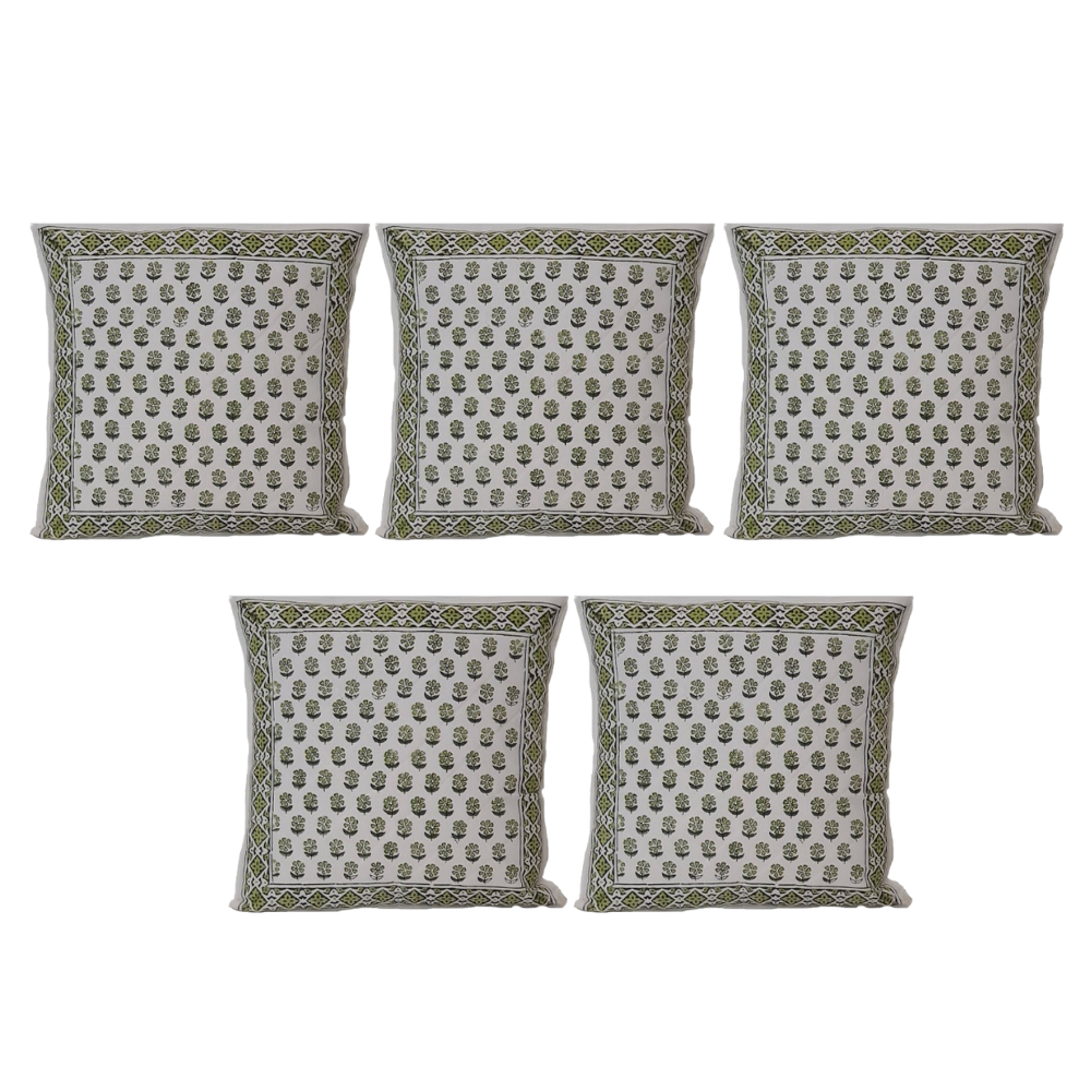 The Decor Nook Green Booti Print Cushion Cover | Grocsy