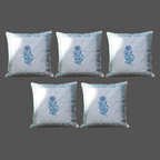 The Decor Nook Blue Dahlia Print Cushion Cover | Grocsy