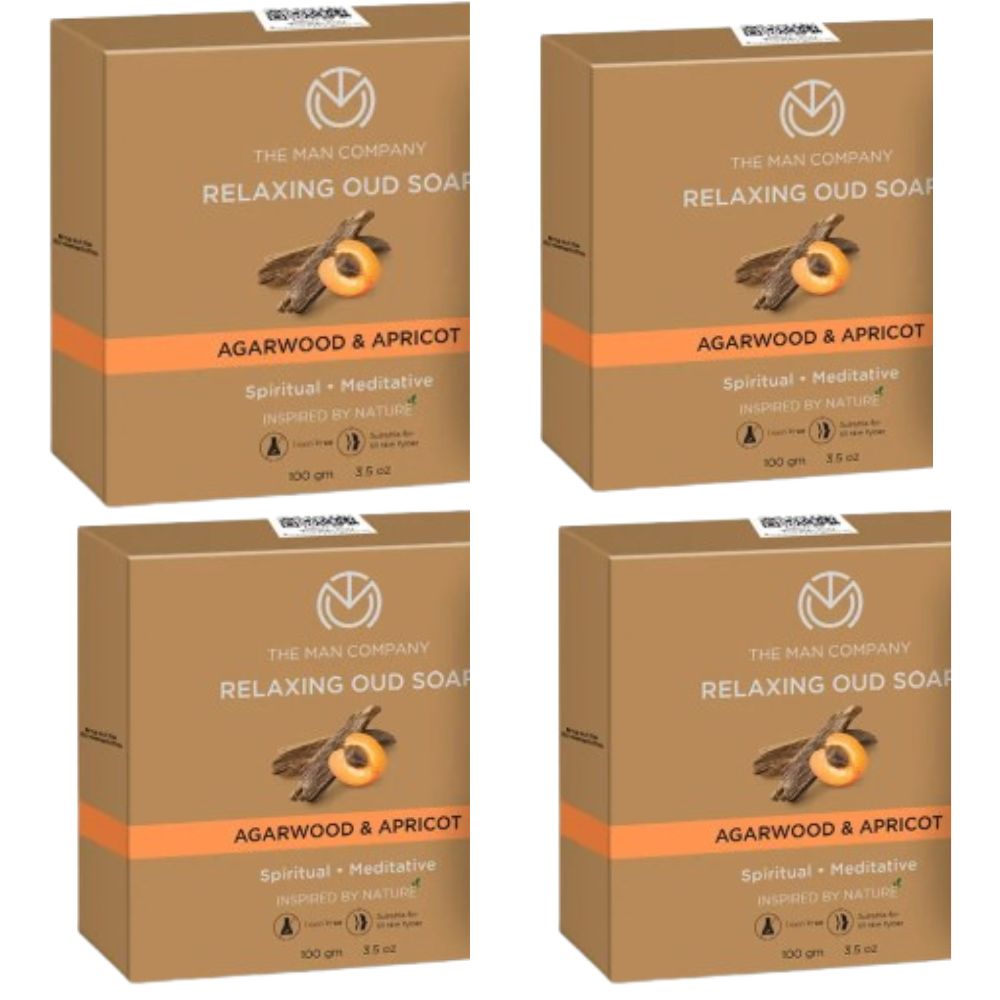 The Man Company Relaxing Oud Soap - Agarwood & Apricot | Grocsy