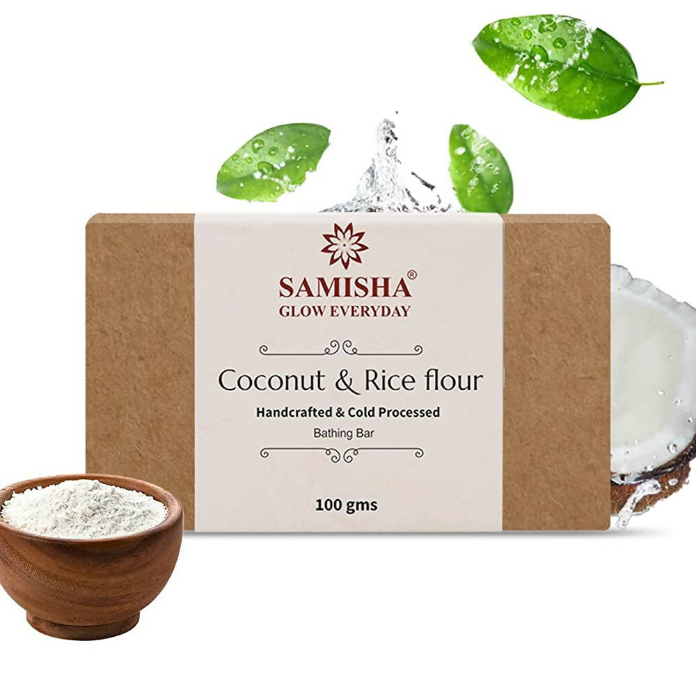 Samisha Organic Coconut Milk & Rice Flour Skin Healing Bathing Bar | Grocsy
