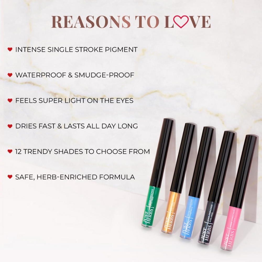 Just Herbs Eyeliner Waterproof and Smudge Proof, Long Lasting Eyeliners - Nutty Brown | Grocsy