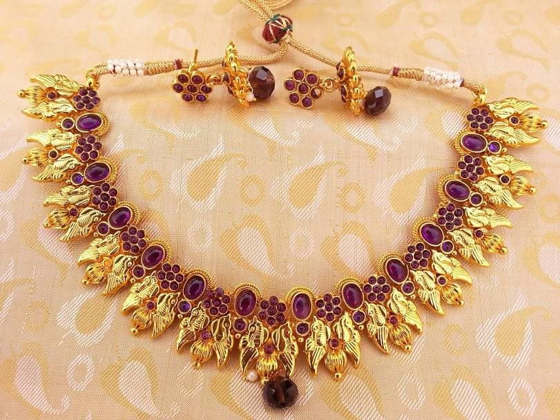 Kemp Peacock Purple Necklace Set | Grocsy
