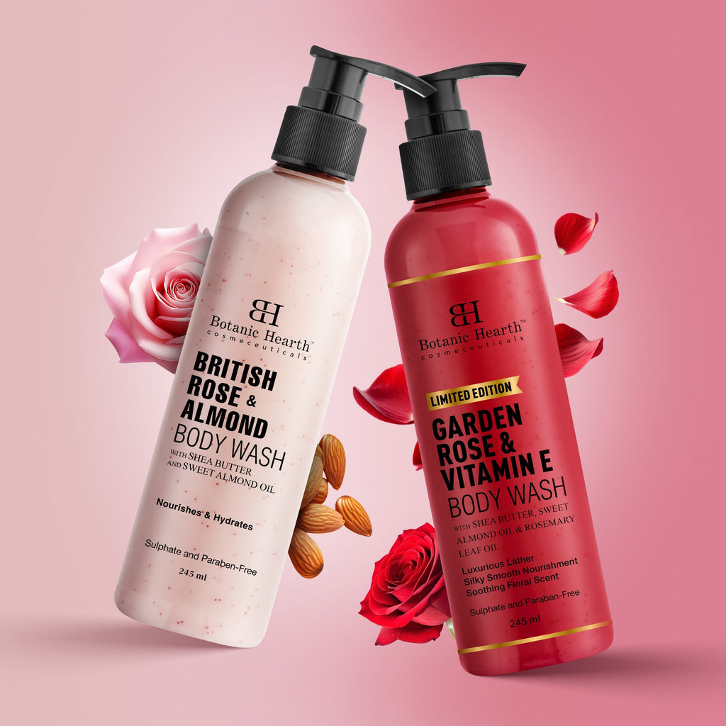 Botanic Hearth Garden Rose Vitamin E & British Rose Almond BodyWash | Grocsy