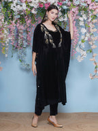 Joban Fashion Black Hand Embellished Kaftaan with ineer and Pant | Grocsy