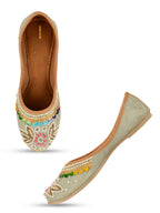 Desi Colour Women Indian Ethnic Footwear-Grey MultiColour | Grocsy