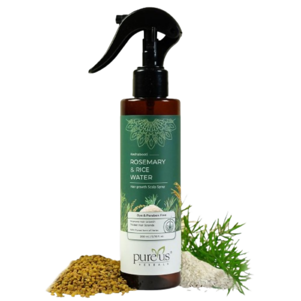Pureus Herbals Keshabooti Rosemary & Rice Water Hair Growth Scalp Spray | Grocsy