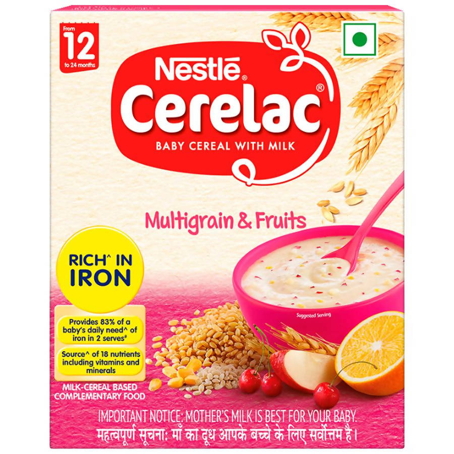 Nestle Cerelac Baby Cereal with Milk, Multigrain & Fruits 12 Months | Grocsy