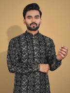 Anaita Black Printed Cotton Straight Kurta | Grocsy
