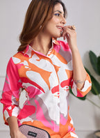 Prazu Fashion Multi Color Printed Cotton Reyon Festival Wear Co-Ord Set | Grocsy