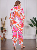 Prazu Fashion Multi Color Printed Cotton Reyon Festival Wear Co-Ord Set | Grocsy