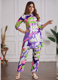 Prazu Fashion Multi Color Printed Cotton Reyon Festival Wear Co-Ord Set | Grocsy