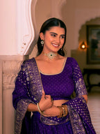 Lehenga Mart Purple Designer Wedding Wear Lehenga Choli | Grocsy