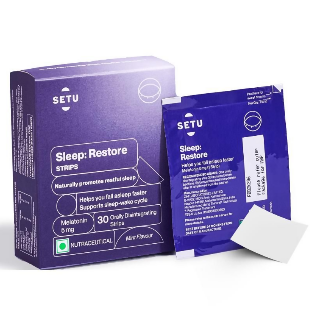Setu Melatonin 5mg Promotes Relaxation & Sleep Strips | Grocsy