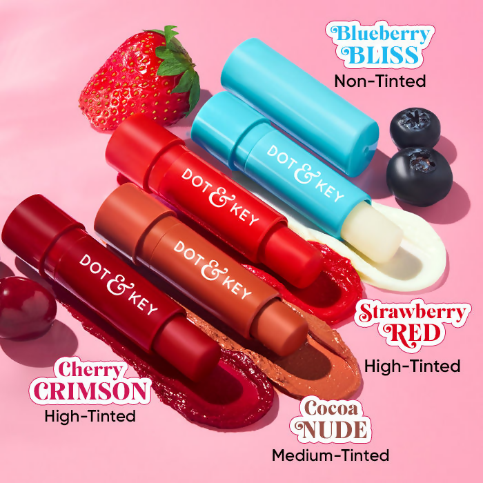 Dot & Key Barrier Repair Hydrating Lip Balm SPF 50 With Ceramides & Peptides Cherry Crimson | Grocsy