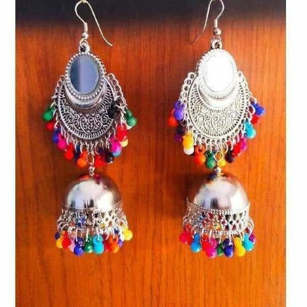 MS Fashion India Muskan Fancy Oxidized Multi color Beaded Earrings | Grocsy
