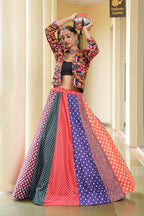 AI Fashion Multi Silk Crepe Designer Navratri Wear Lehenga Choli Collection | Grocsy