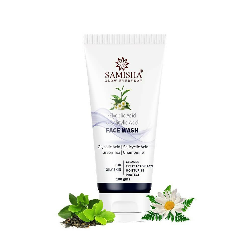 Samisha Organic Glycolic Acid & Salicyclic Acid Face Wash | Grocsy