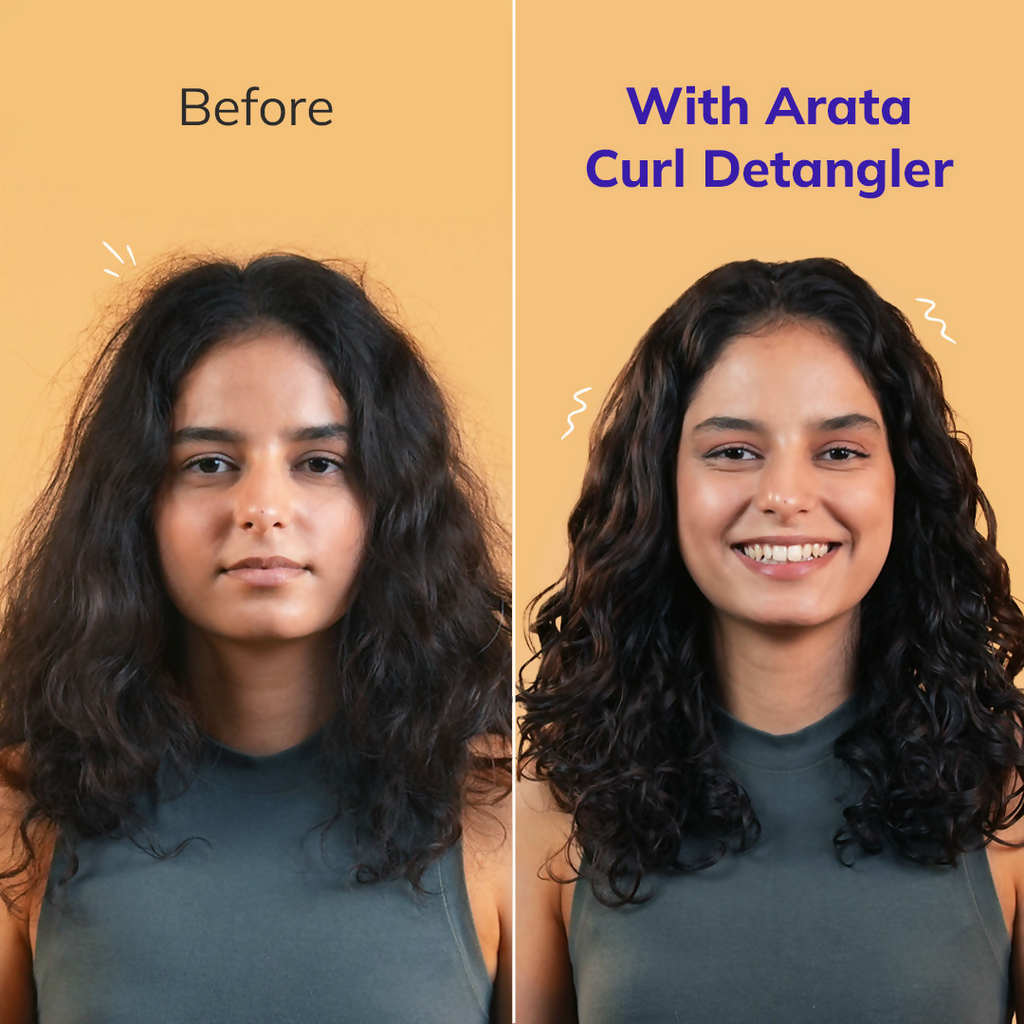 Arata Curl Hair Detangler With Hyaluronic Acid, Niacinamide - Detangles & Strengthens Curls | Grocsy