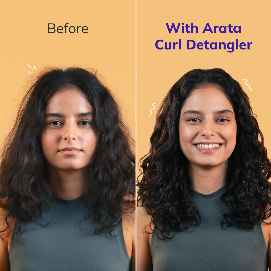 Arata Curl Hair Detangler With Hyaluronic Acid, Niacinamide - Detangles & Strengthens Curls | Grocsy
