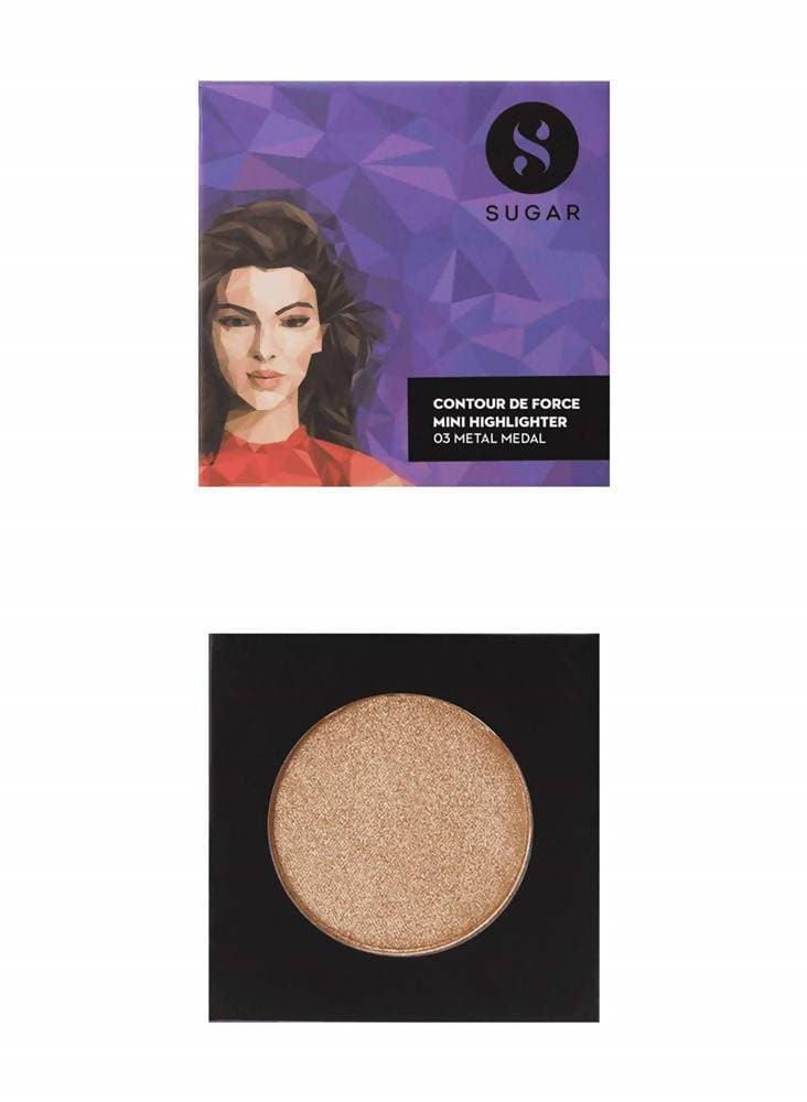 Sugar Cosmetics Contour De Force Mini Highlighter - 03 Metal Medal | Grocsy
