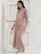 Joban Fashion Rose Gold Tie Knot Skirt Set | Grocsy