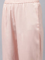 Yufta Women Pink Ethnic Motifs Yoke Design Thread Work Kurta with Palazzo | Grocsy