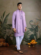 Vastranavya Dusty Pink Exclusive Viscose Rayon Festival Wear Real Mirror Work Kurta with Dupatta | Grocsy
