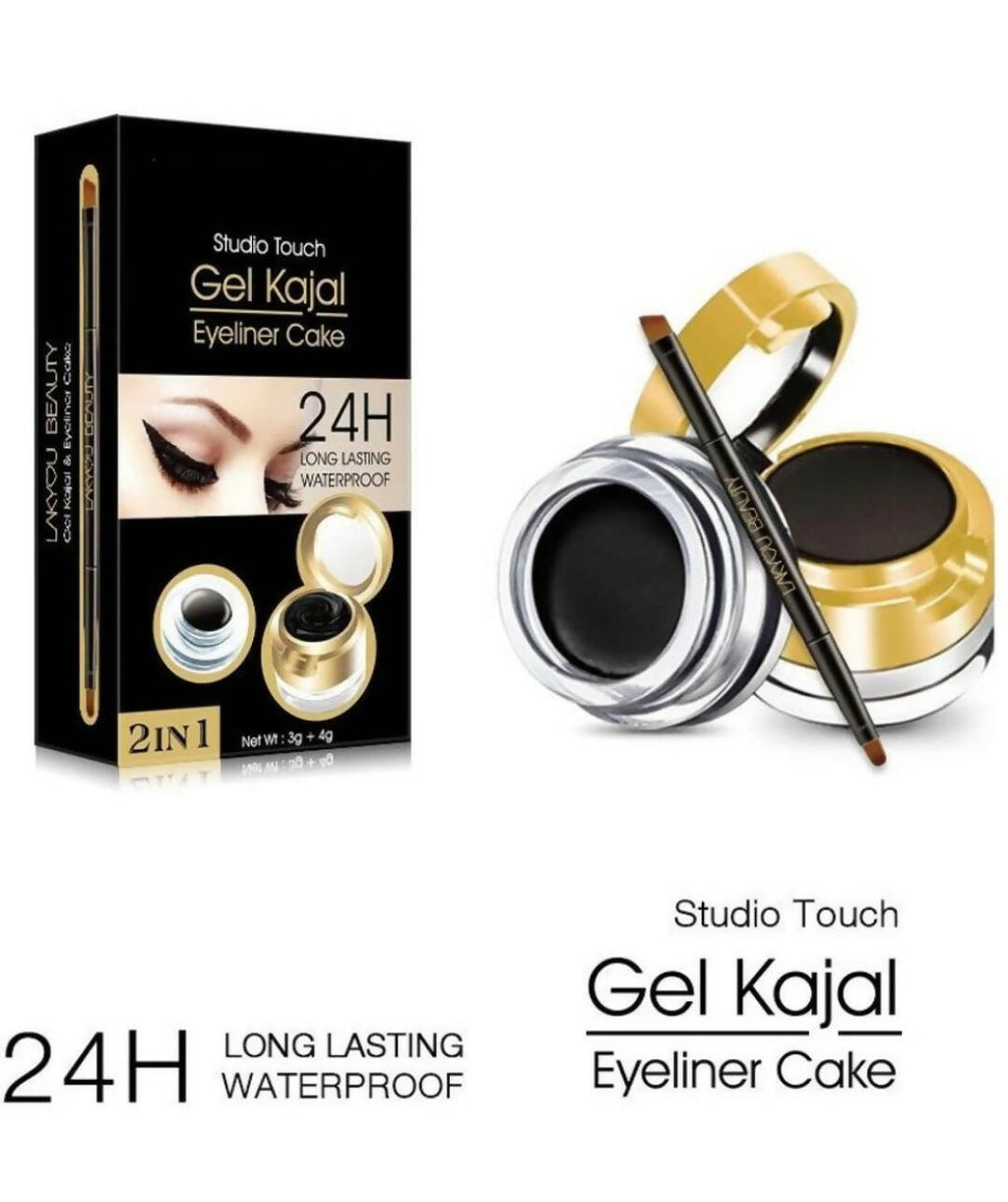 Maliao Professional Studio Touch 24H Long-Lasting Waterproof 2In1 Gel Kajal & Eyeliner Cake | Grocsy