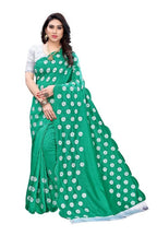 Vamika Zoya Silk Embroidered Rama Green Saree (RAKHI RAMA) | Grocsy