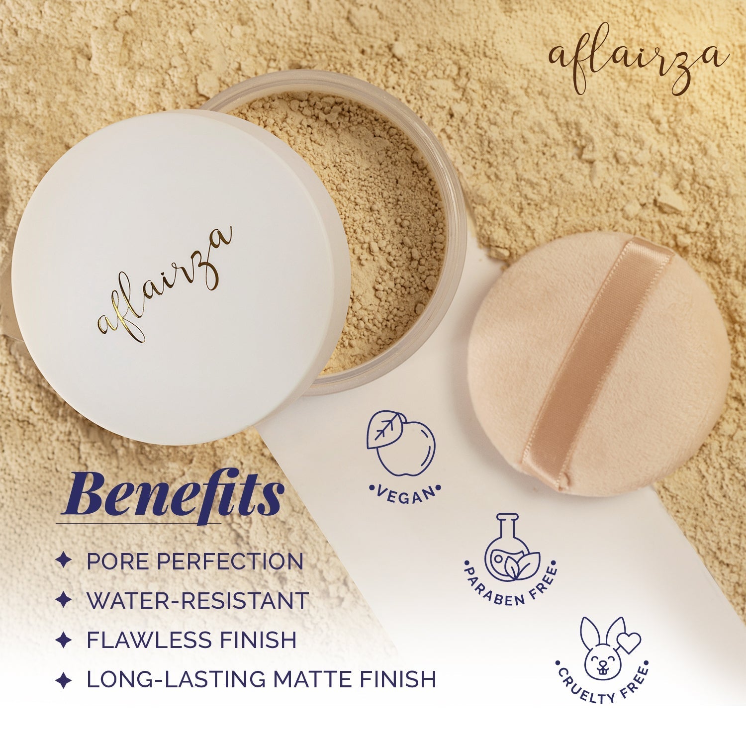 Aflairza Loose Setting Powder with Universal Shades for Long-Lasting Oil Control, Blurs Pores & Smooth Finish | Grocsy