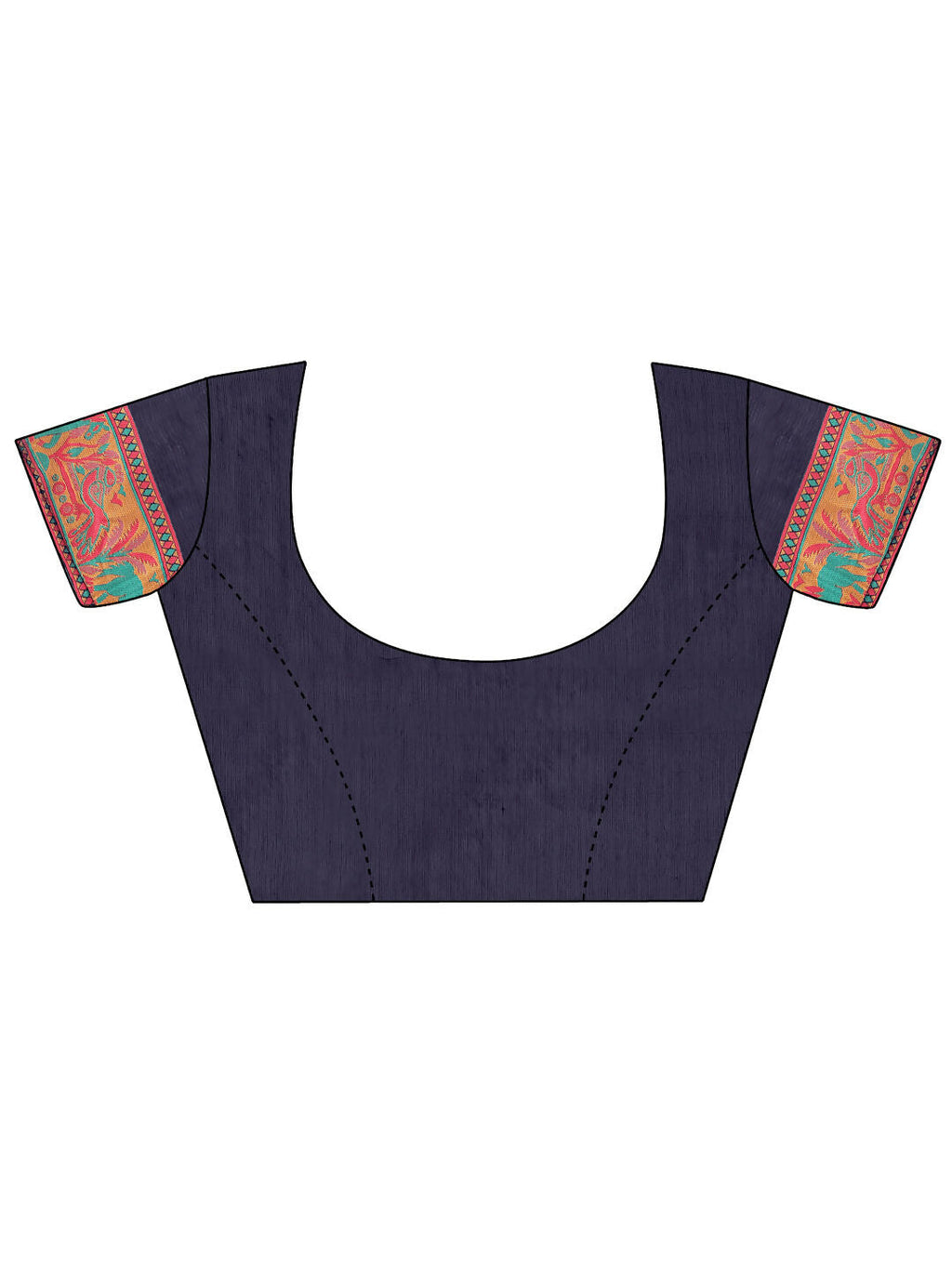 Shree Shyam Fashion Vastraloom Navy Blue Linen Cotton Saree | Grocsy
