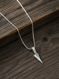 NVR Men's Arrow Shaped Silver Plated Pendant with Chain | Grocsy