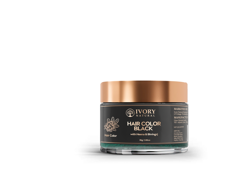 Ivory Natural Black Hair Color - Plant-Based Natural Hair Color - Both For Men Women | Grocsy