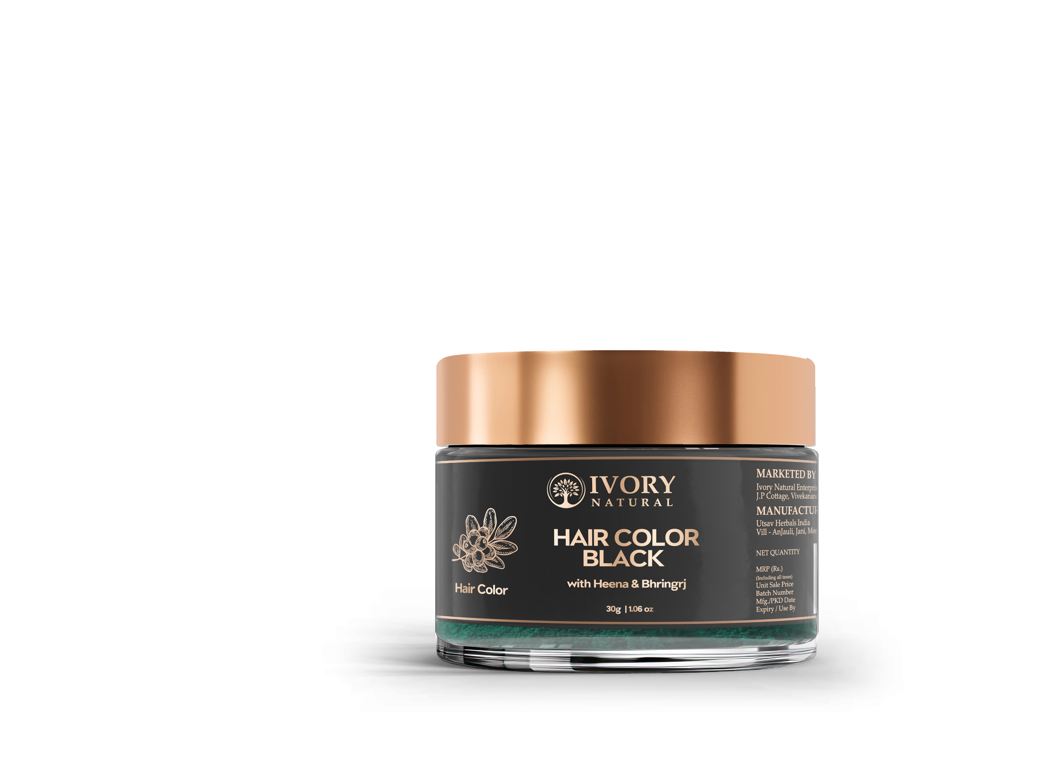 Ivory Natural Black Hair Color - Plant-Based Natural Hair Color - Both For Men Women | Grocsy