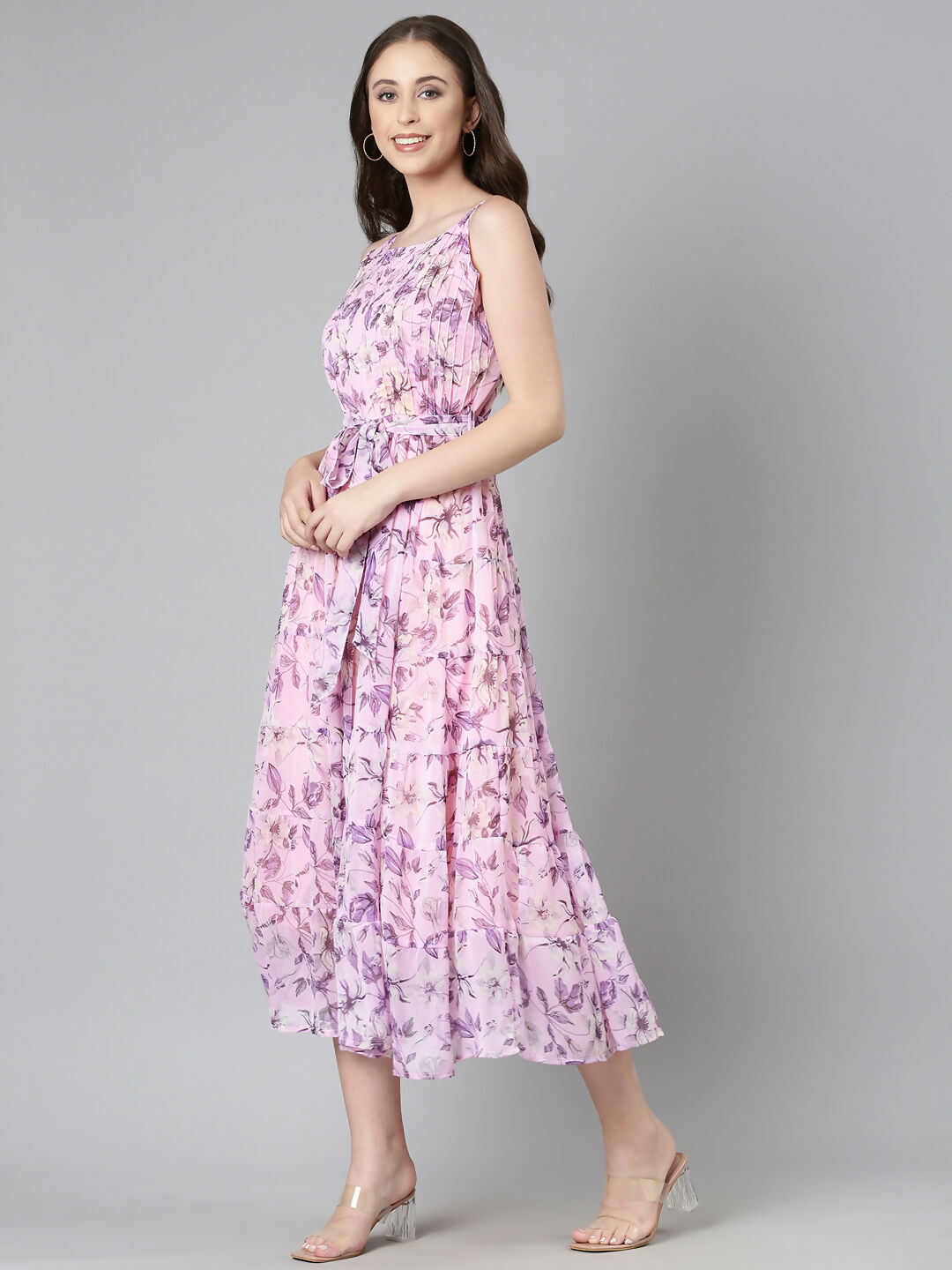 Souchii Floral Chiffon Dress | Grocsy