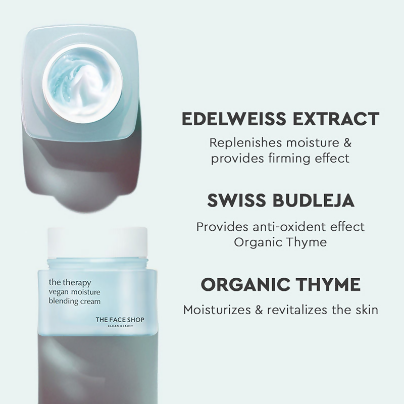 The Face Shop The Therapy Vegan Moisture Blending Cream - Korean Skincare | Grocsy