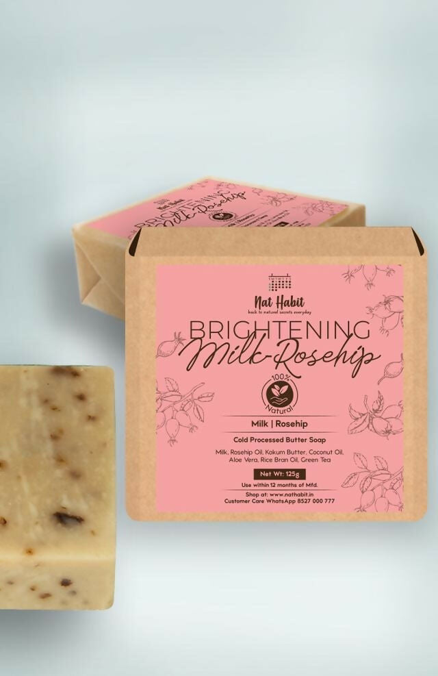 Nat Habit Cold Processed Brightening Milk-Rosehip Soap | Grocsy