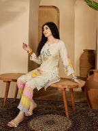 Joban Fashion Printed Cream Pure Cotton Cord Set | Grocsy