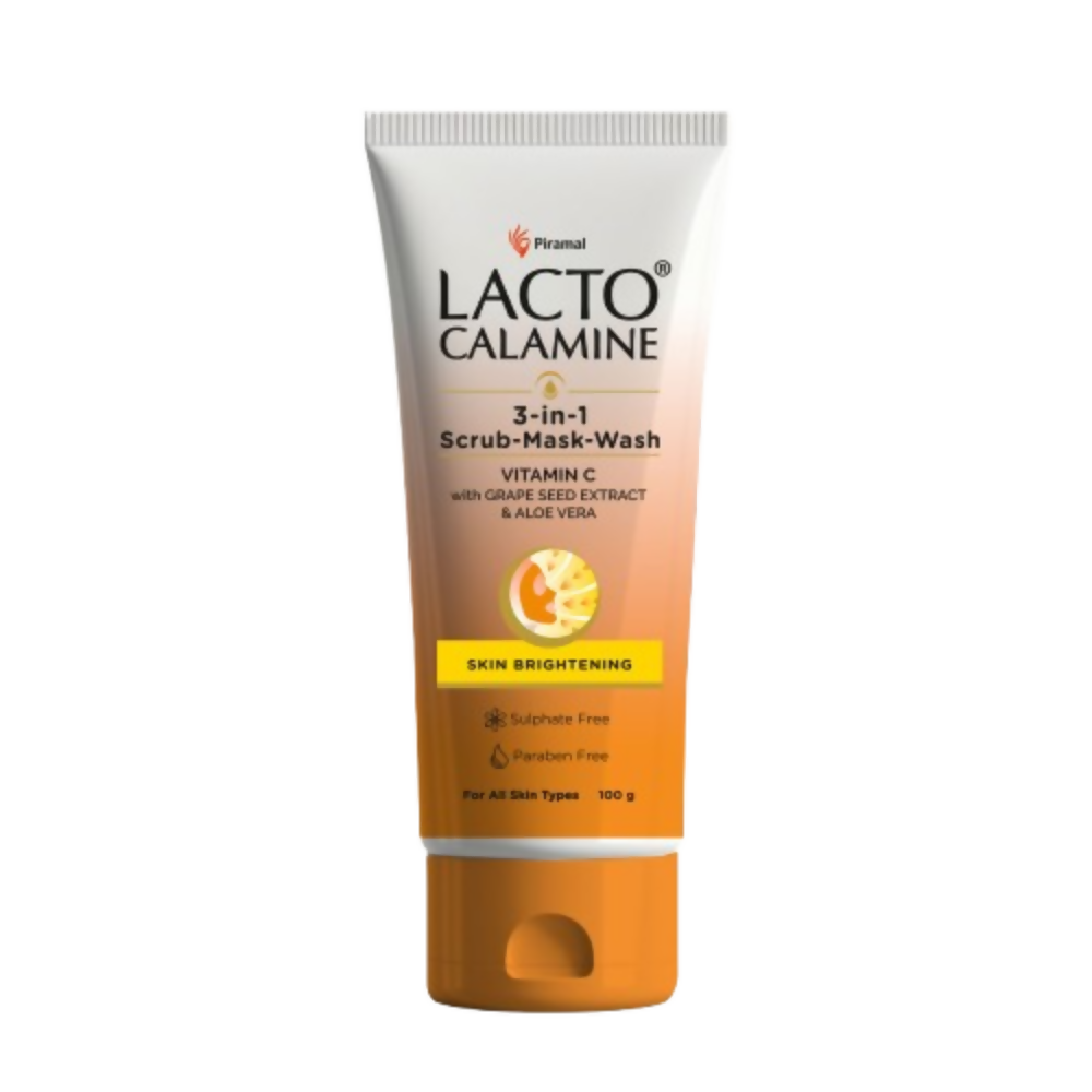 Lacto Calamine 3 - In - 1 Vitamin C Face Scrub - Mask - Wash | Grocsy