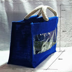 Jute Blue Transpaent Bags Simple, Casual & Very Handy | Grocsy