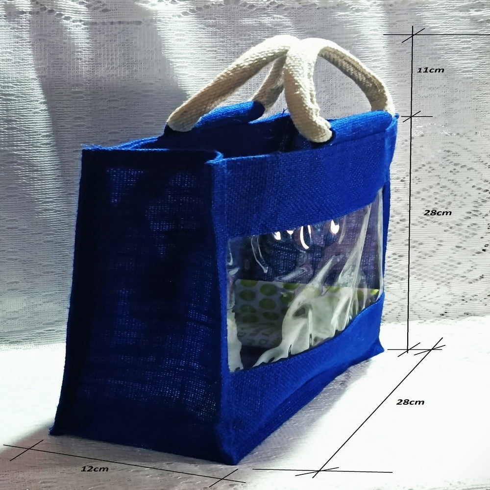 Jute Blue Transpaent Bags Simple, Casual & Very Handy | Grocsy