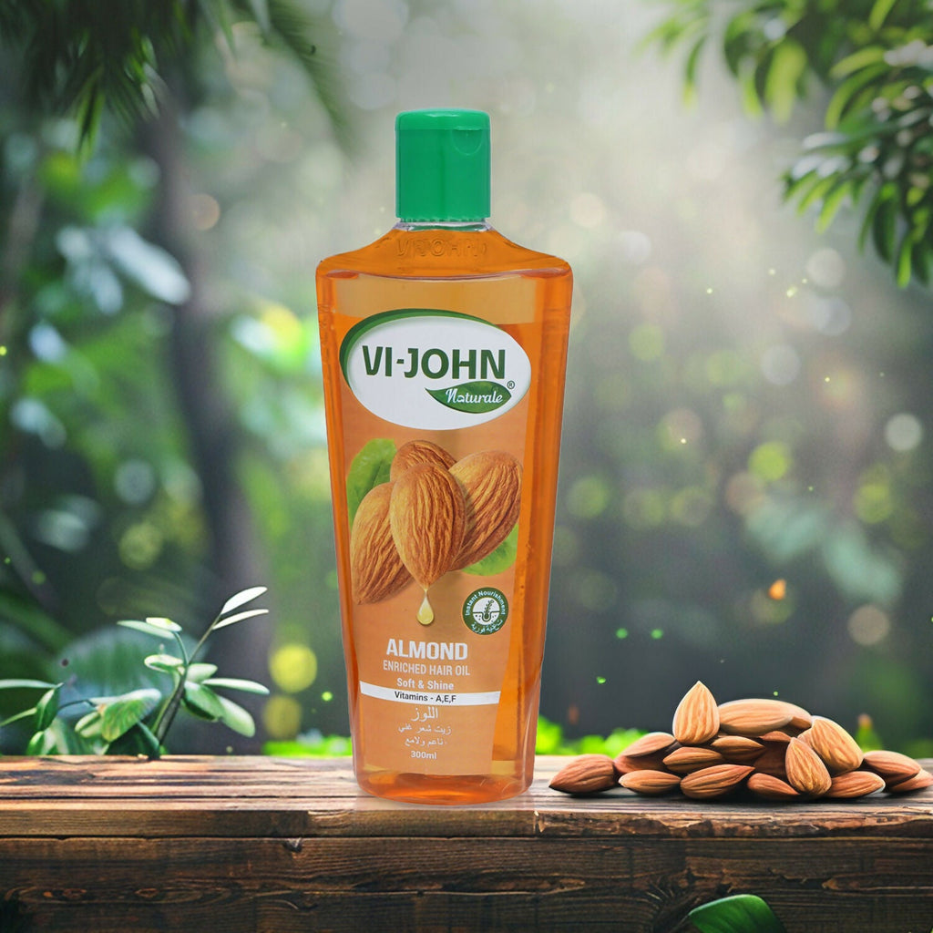 VI-JOHN Naturale Almond Enriched Hair Oil Soft & Shine With Vitamin A,E & F | Grocsy