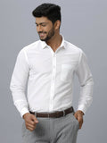 Ramraj Cotton Mens Full Sleeve White Shirt Plus Size - Justice White | Grocsy