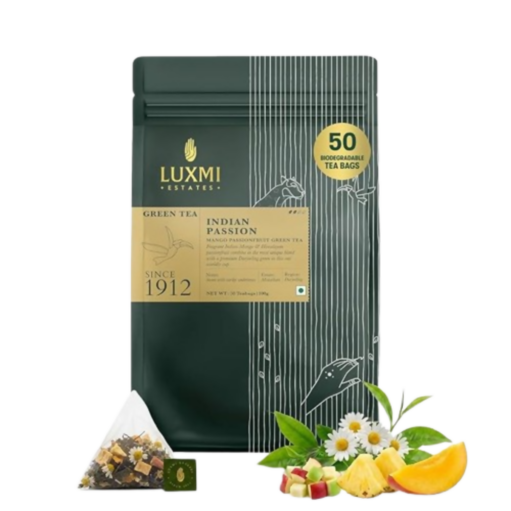 Luxmi Estates Indian Passion Mango Passion Fruit Green Tea | Grocsy